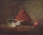 Jean Baptiste Simeon Chardin Still Life with Basket of Strawberries (mk08) USA oil painting artist